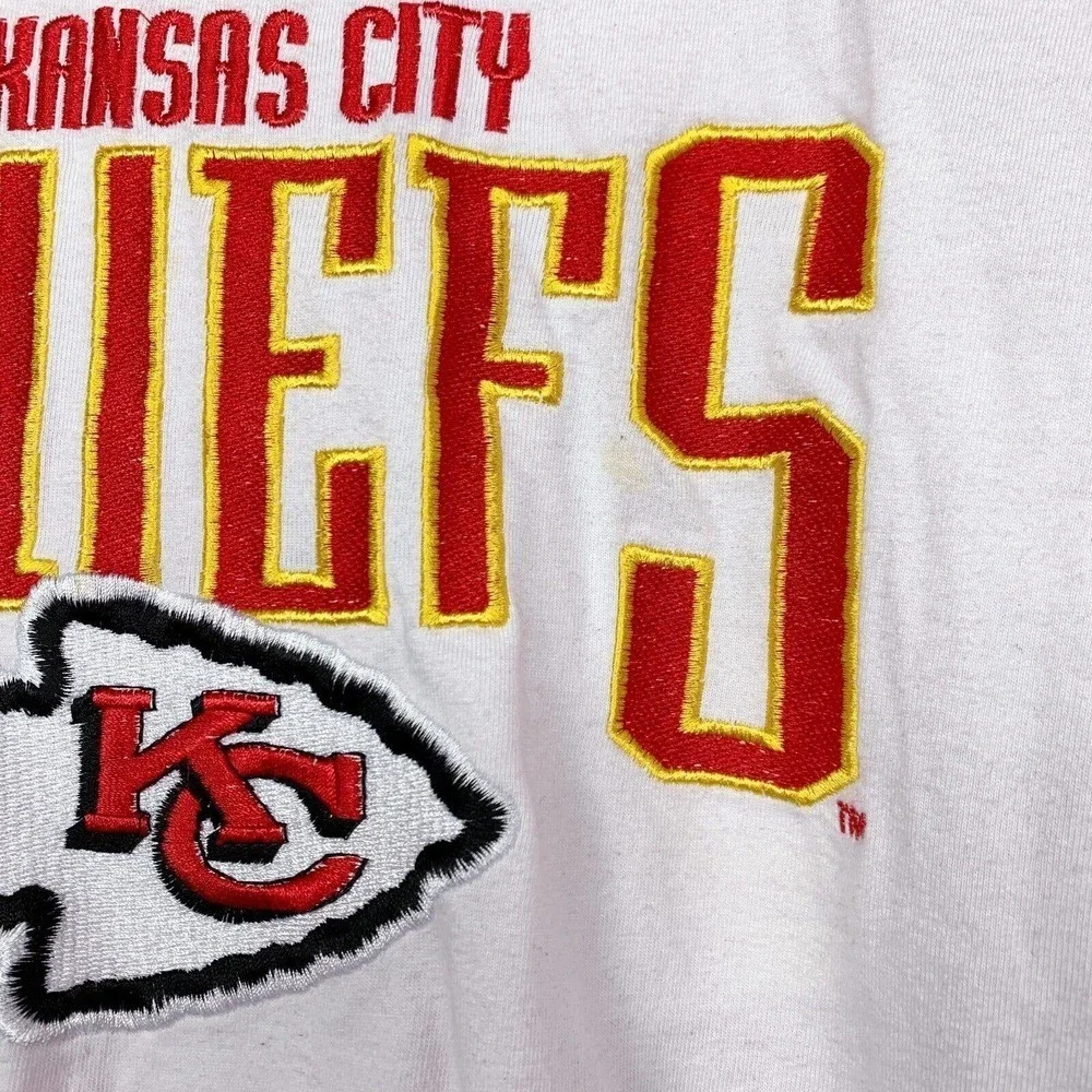 Vintage Kansas City KC Chiefs Logo Athletic Long Sleeve T-Shirt XL Red Black - Picture 3 of 8